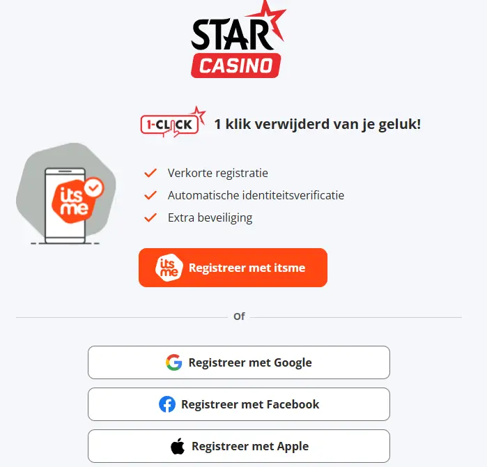 Snel formulier om een spelersaccount aan te maken
