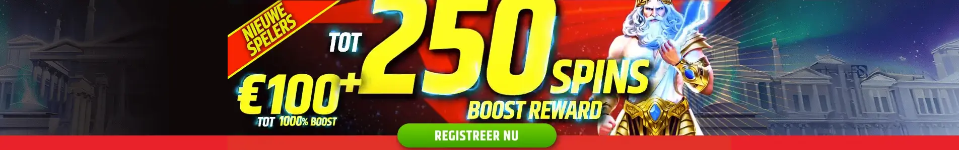 Welkomstbanner van het online casino – openingsbeeld